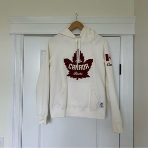 Roots White and Red Canada Hoodie